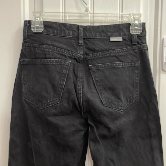 BOYISH the Tommy black denim button up high rise straight cropped jeans.  24 - Picture 7 of 11